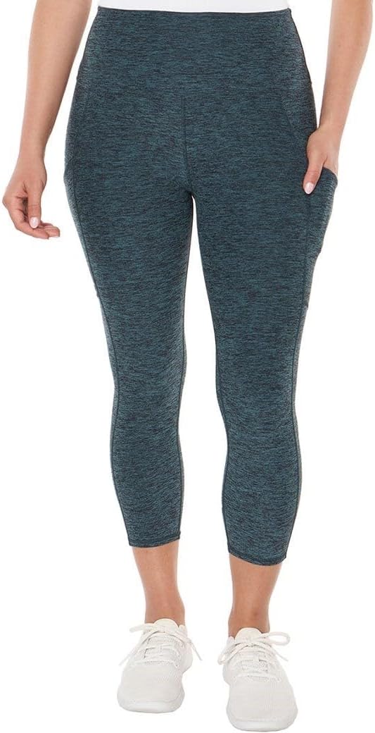 KIRKLAND Signature Capri Leggings for Women - Yoga Leggings - Gym Workout Athletic Yoga Pants with Pockets