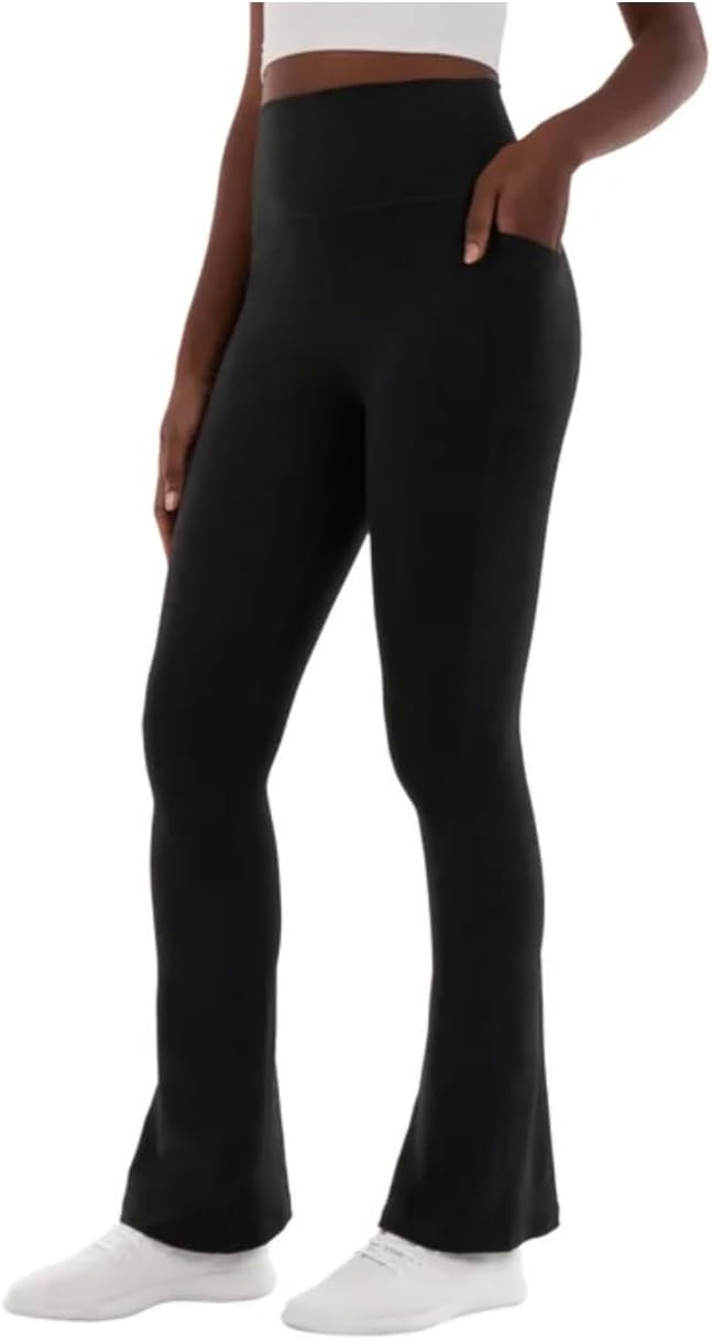 Kirkland Signature Women's Stretch Brushed Mini Flare Yoga Pant with Pockets